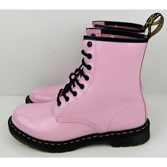 Doc Dr Martens 1460 Light Pink Patent Leather Combat Boots Womens Size 10 - Picture 2 of 12